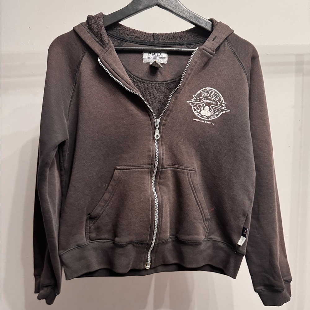 Port Authority faded black Zip-Up Hoodie